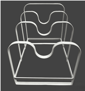 Mainstays Metal Pot Lid Organizer Rack, U-Shape Pan Lid Holder for Kitchen Cabinet, Countertop or Pantry Storage, White