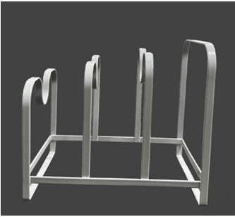 Mainstays Metal Pot Lid Organizer Rack, U-Shape Pan Lid Holder for Kitchen Cabinet, Countertop or Pantry Storage, White