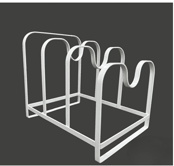Mainstays Metal Pot Lid Organizer Rack, U-Shape Pan Lid Holder for Kitchen Cabinet, Countertop or Pantry Storage, White