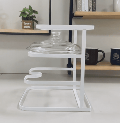 Mainstays Metal Pot Lid Organizer Rack, U-Shape Pan Lid Holder for Kitchen Cabinet, Countertop or Pantry Storage, White