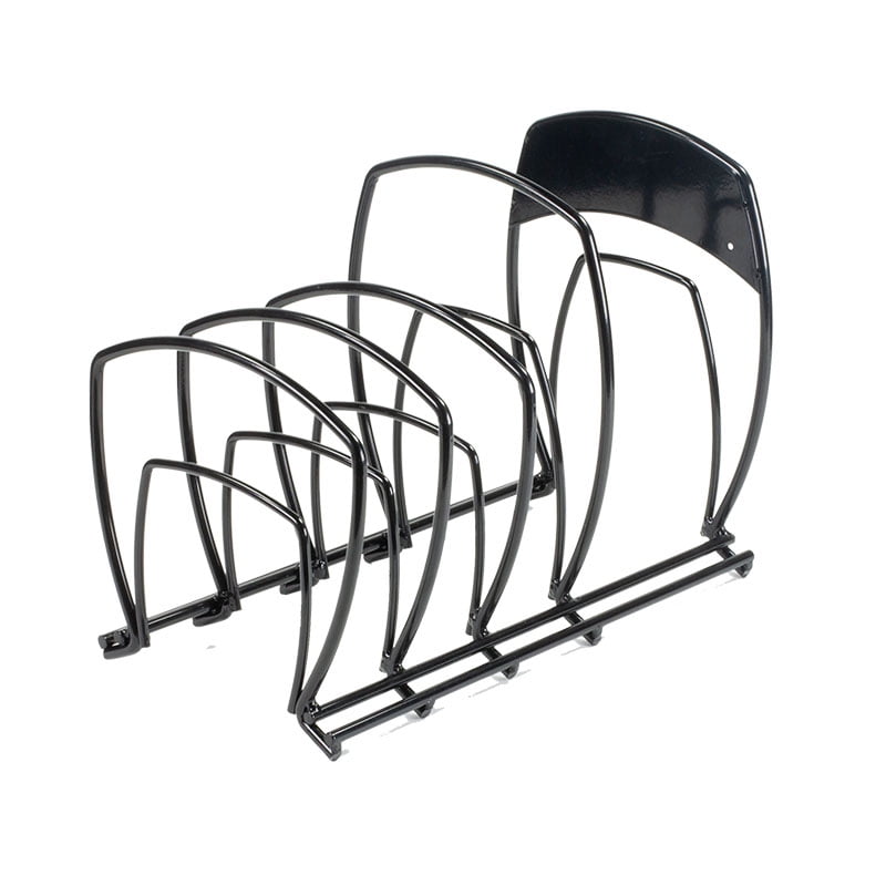 Lodge Cookware Organizer - 5-Tier - Multi-Tier Storage Rack for Cookware & Accessories - Space-Saving Organizer for Cast Iron, Lids & Kitchen Essentials - Matte Black