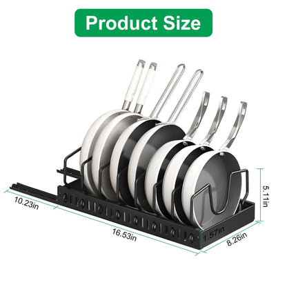 Pull Out Pots and Pans Organizer with 8 Adjustable Dividers for Cabinet